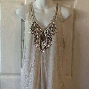 INC Brand Tank Top, Cream beige, Size L.